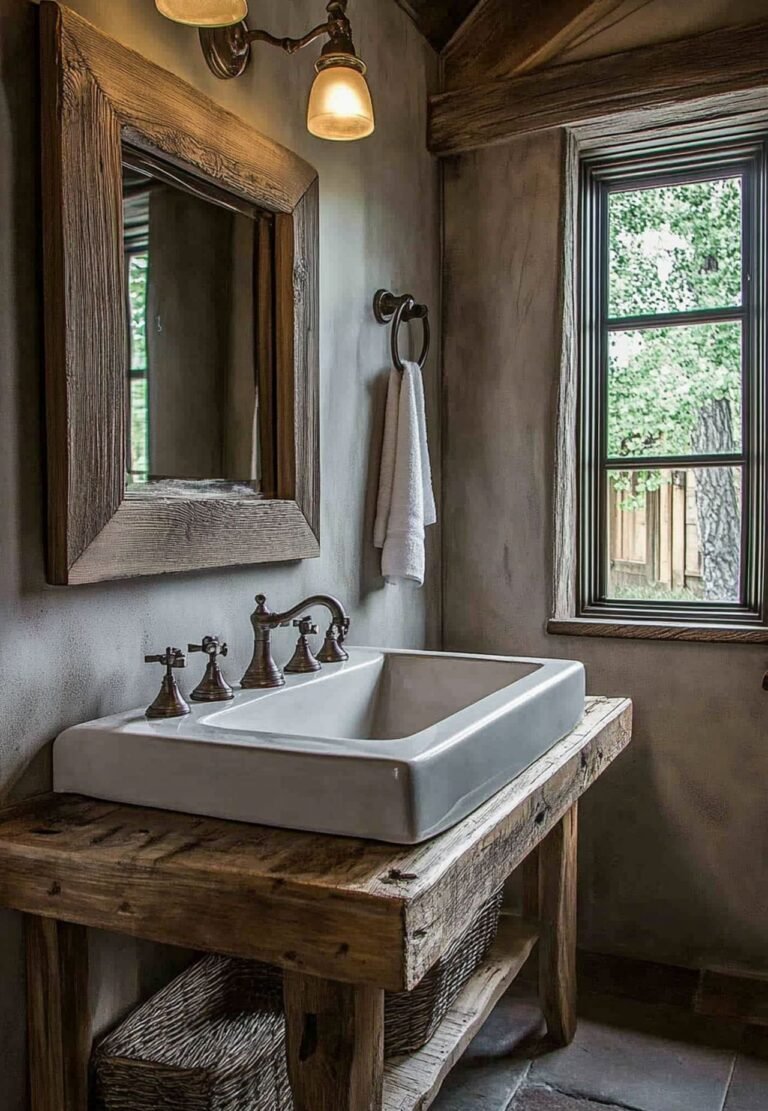 Bathroom Decor Old Bathroom: 40+ Rustic Guest Bathroom Ideas for Remodels